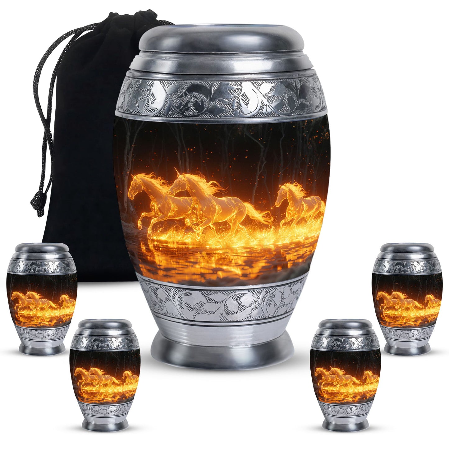 Personalized Horse Cremation Urn for Human Ashes - 10-inch, 200 cu in - Yatskia