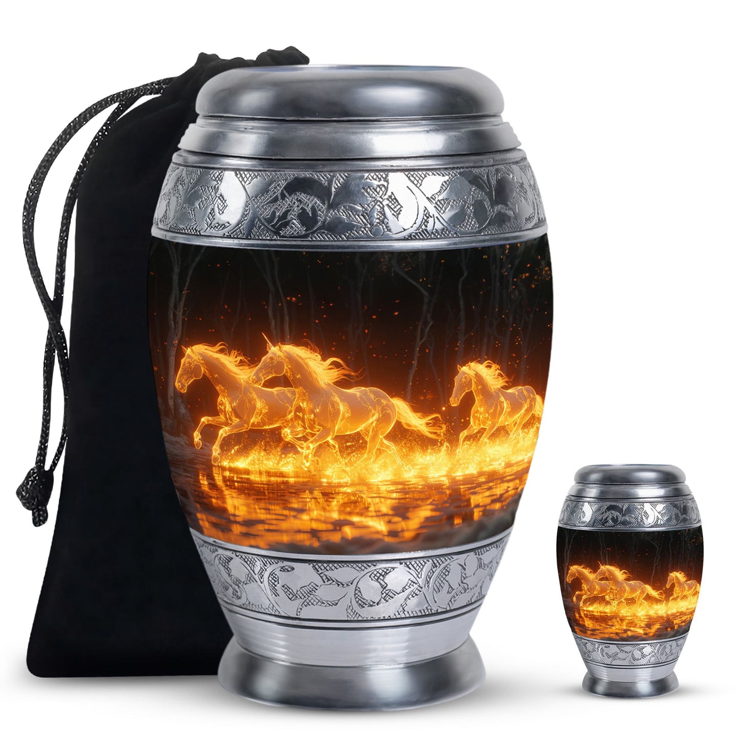 Personalized Horse Cremation Urn for Human Ashes - 10-inch, 200 cu in - Yatskia
