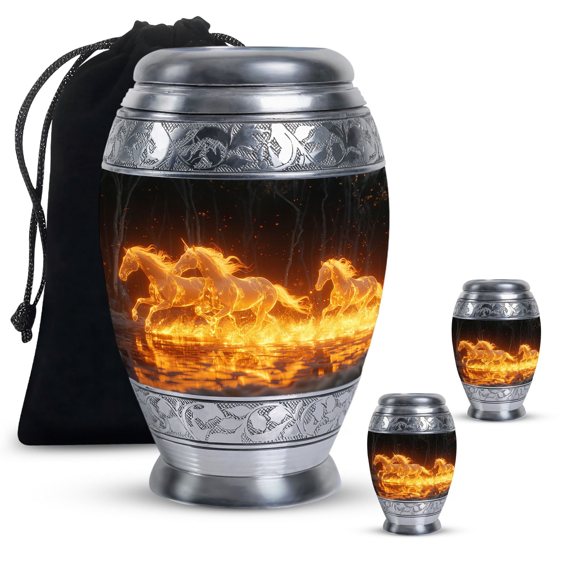 Luminous Ember Gallop Horse Cremation Urns For Human Ashes - Large Urn Mom