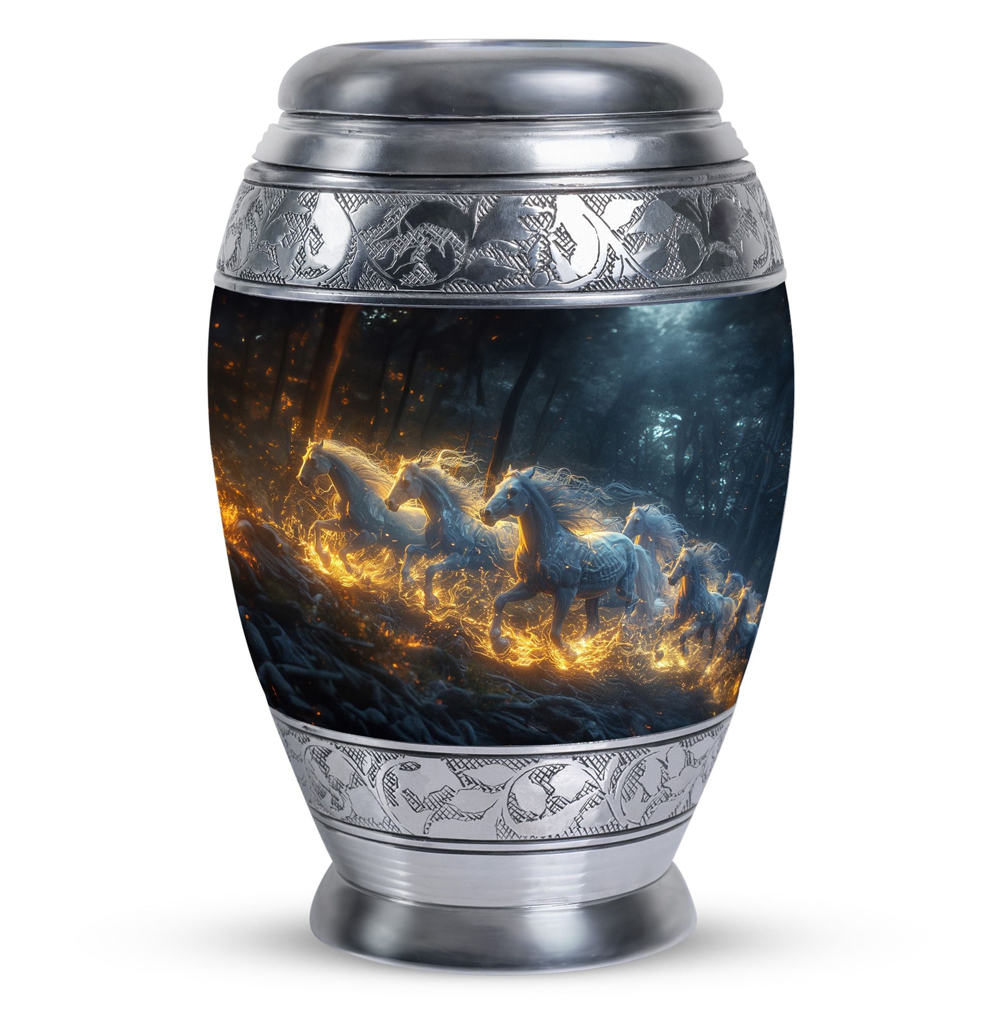 Galloping Horses Cremation Urn For Human Ashes - Urns For Adult Male