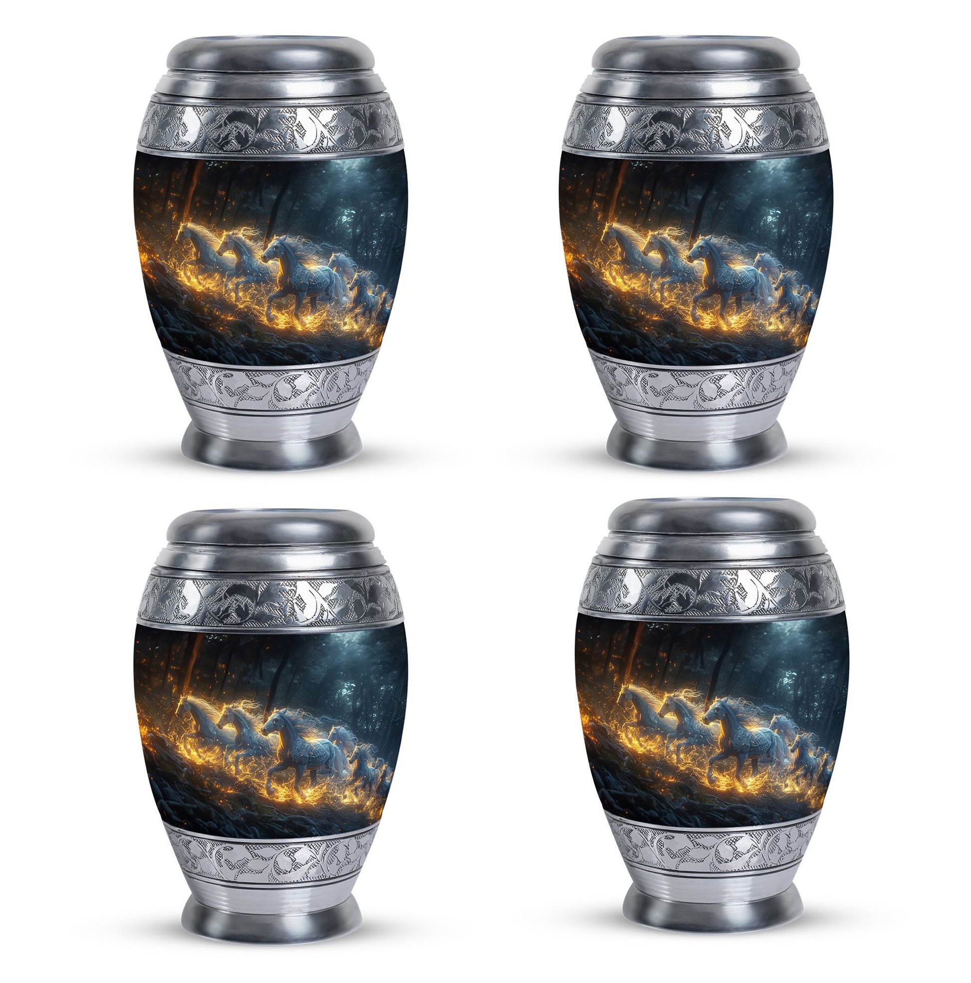 Galloping Horses Cremation Urn For Human Ashes - Urns For Adult Male
