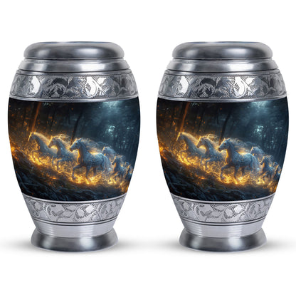 Personalized Horse Cremation Urn for Human Ashes - 10-inch, 200 cu in - Yatskia