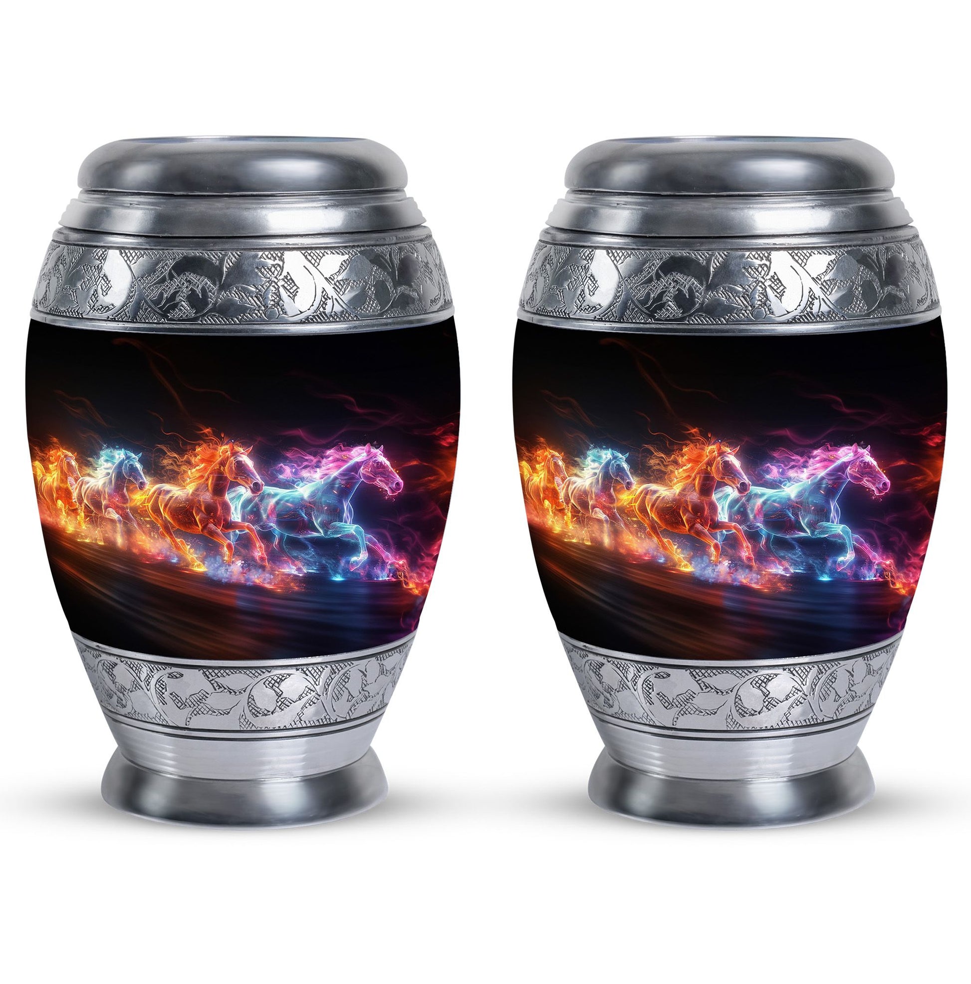 Running Horses Cremation Urns For Human Ashes - Burial Urns For Adult