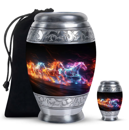 Personalized Horse Cremation Urn for Human Ashes - 10-inch, 200 cu in - Yatskia