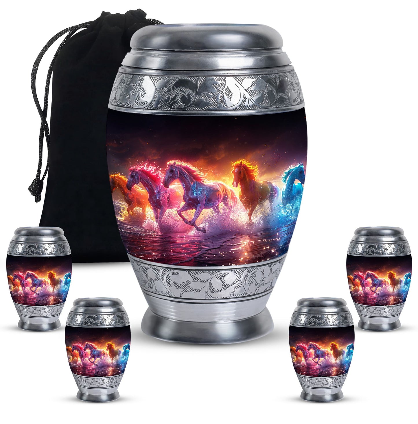 Personalized Horse Cremation Urn for Human Ashes - 10-inch, 200 cu in - Yatskia