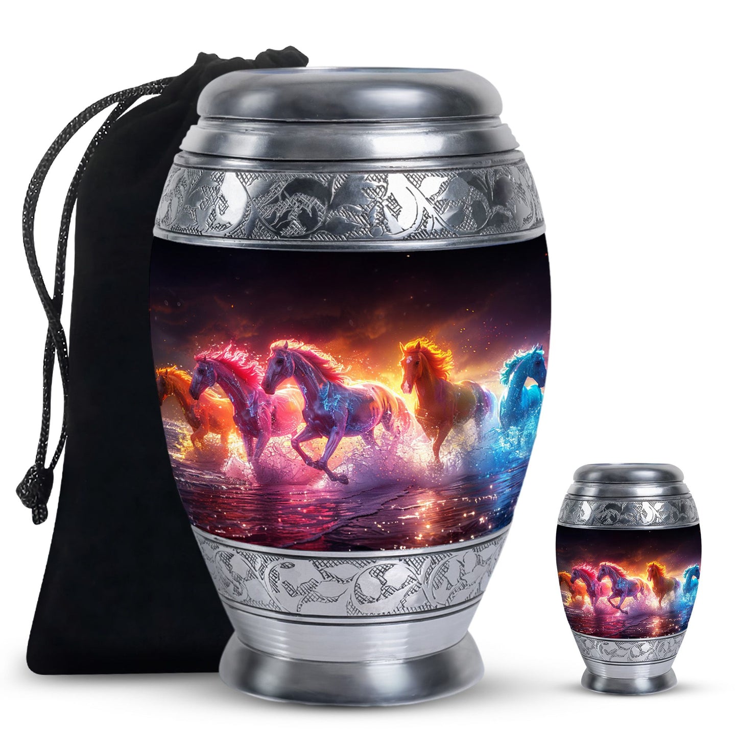 Personalized Horse Cremation Urn for Human Ashes - 10-inch, 200 cu in - Yatskia