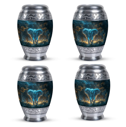 Blue Personalized Elephant Cremation Urn for Adults - 10-inch, 200 cu in - Yatskia