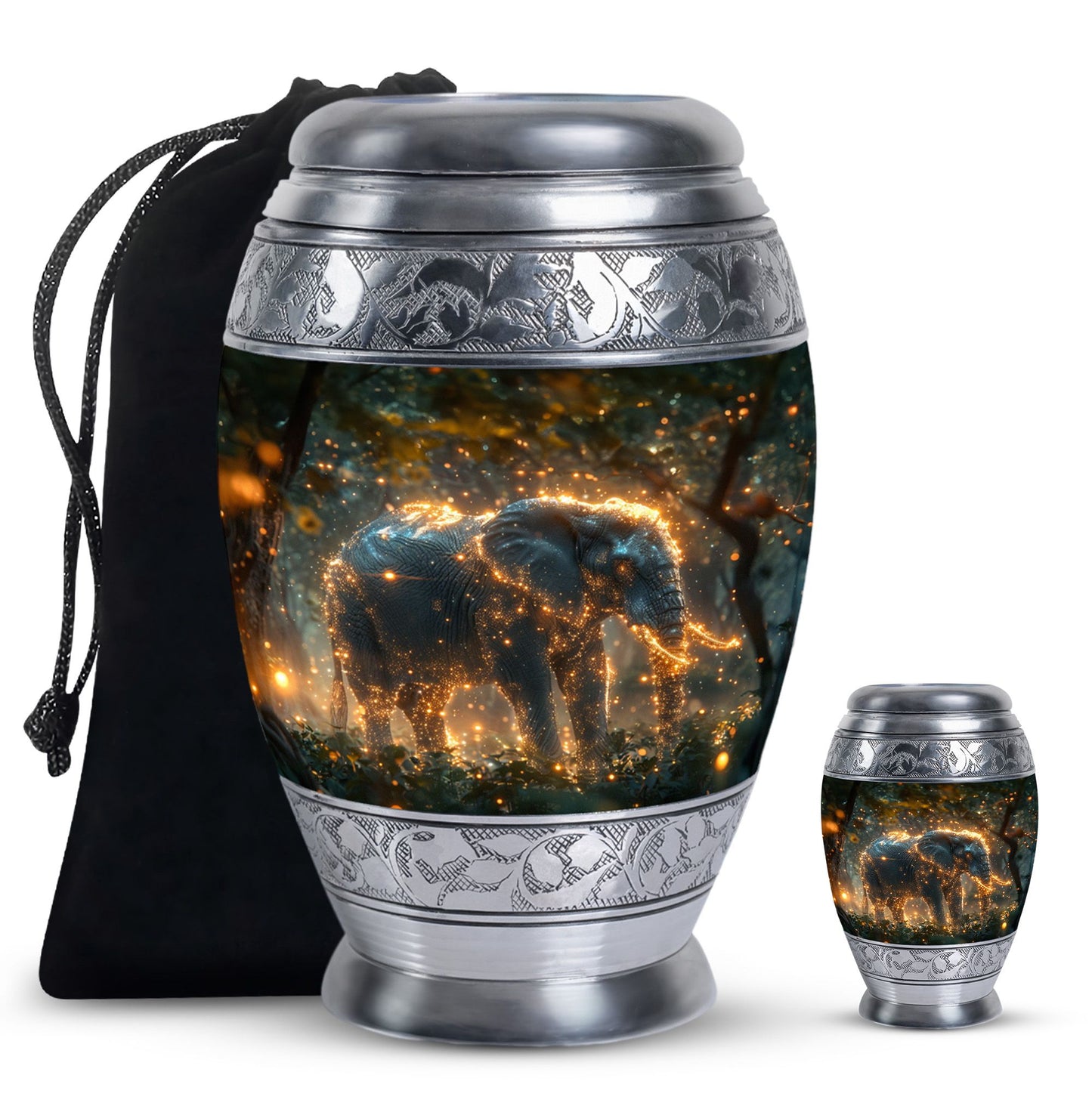 Personalized Elephant Cremation Urn for Men and Women - 10-inch, 200 cu in - Yatskia