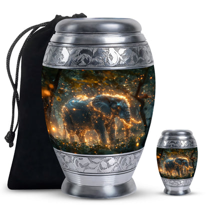 Personalized Elephant Cremation Urn for Men and Women - 10-inch, 200 cu in - Yatskia