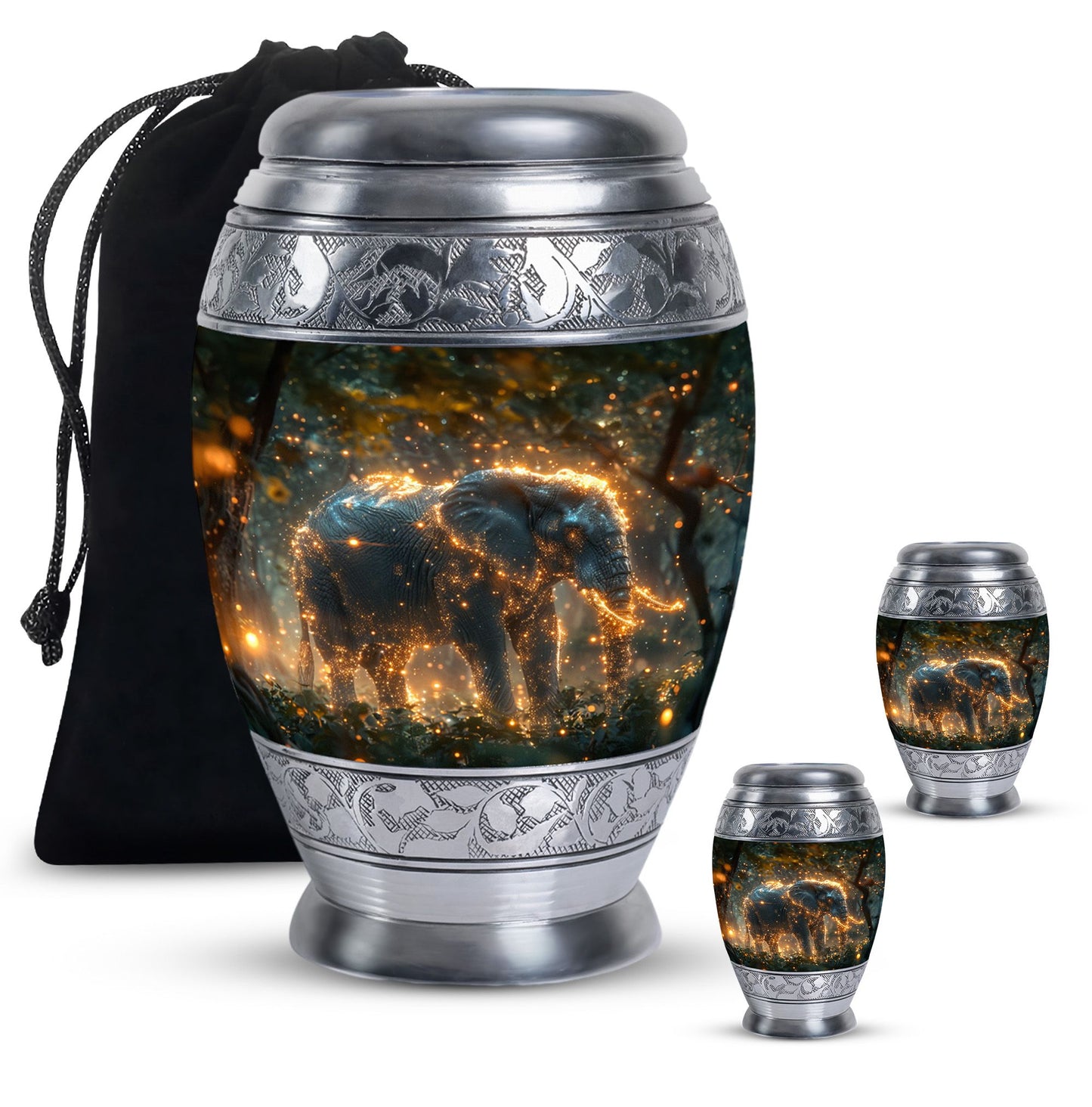 Personalized Elephant Cremation Urn for Men and Women - 10-inch, 200 cu in - Yatskia