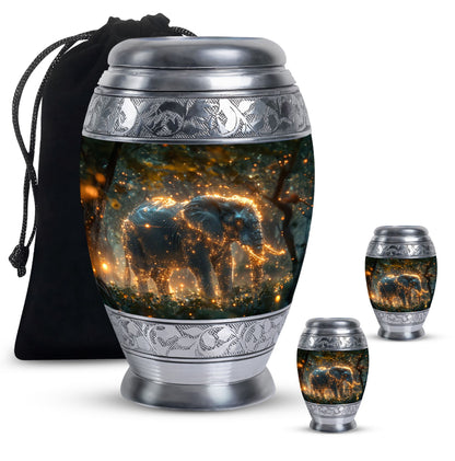 Personalized Elephant Cremation Urn for Men and Women - 10-inch, 200 cu in - Yatskia