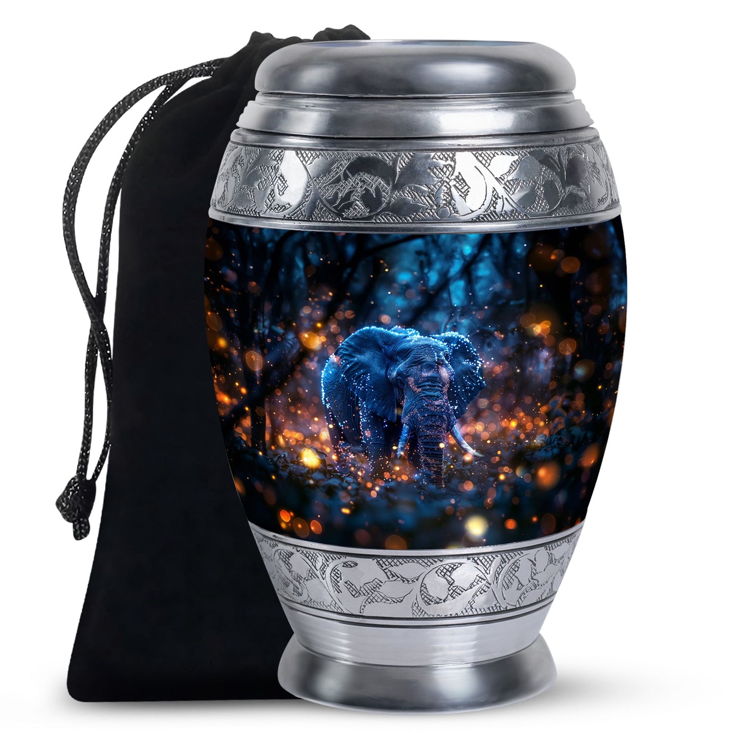 Personalized Elephant Cremation Urn for Human Ashes - 10-inch, 200 cu in - Yatskia