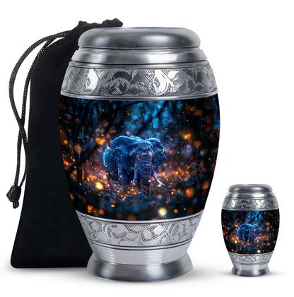 Personalized Elephant Cremation Urn for Human Ashes - 10-inch, 200 cu in - Yatskia