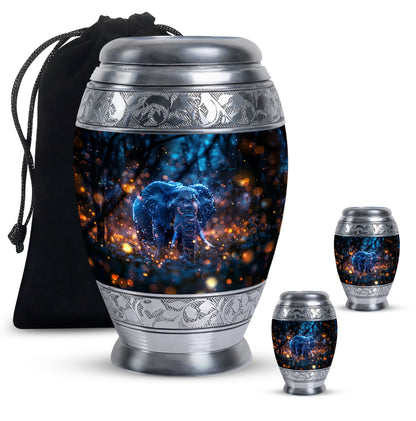 Personalized Elephant Cremation Urn for Human Ashes - 10-inch, 200 cu in - Yatskia