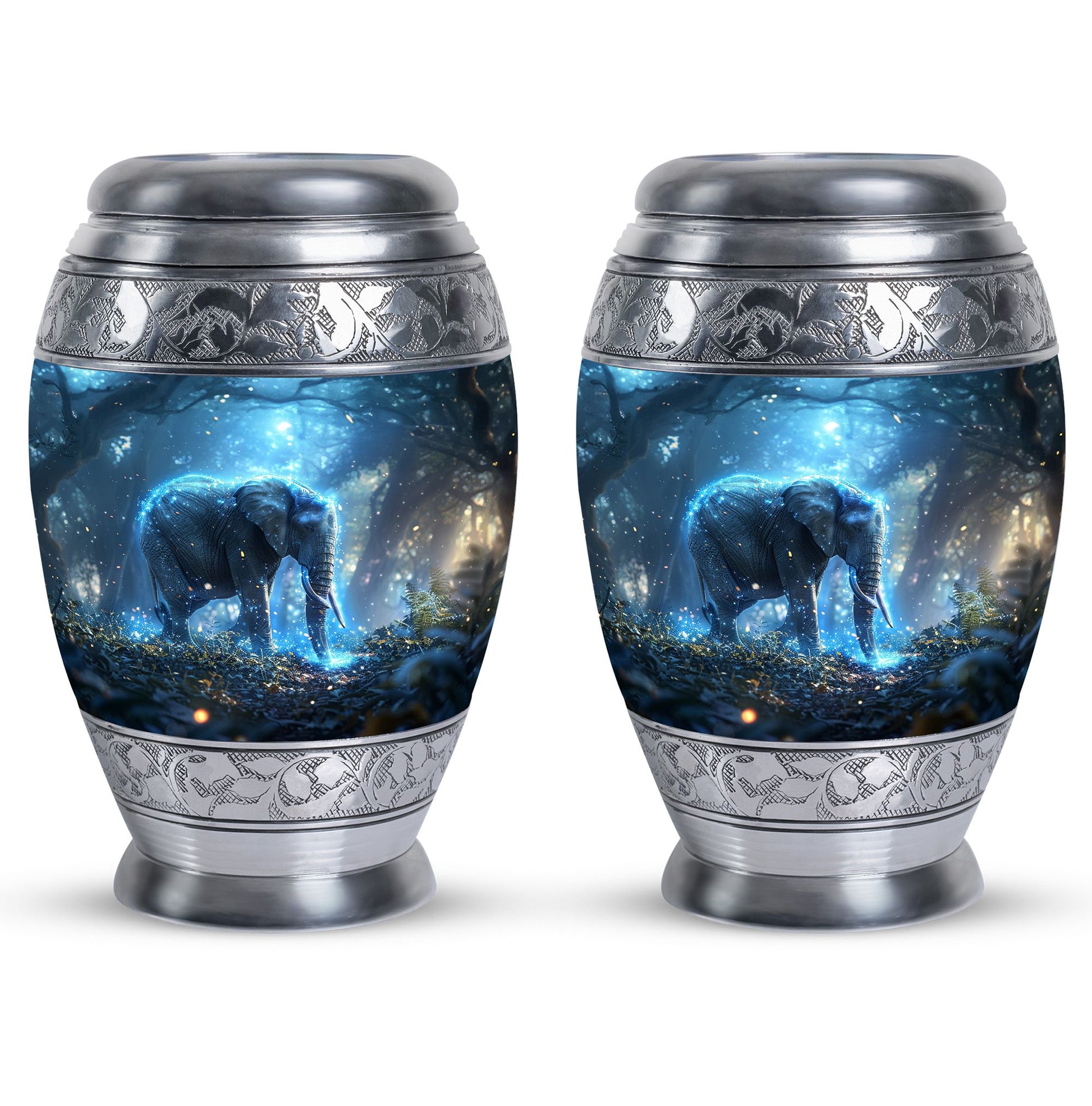 Blue Elephant Galaxy Cremation Urns For Human Ashes - Urns For Men & Women