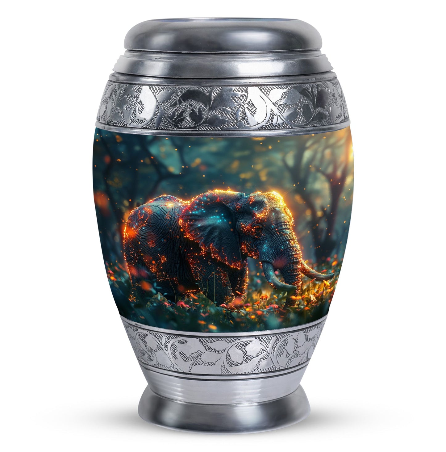Personalized Elephant Cremation Urn for Women - 10-inch, 200 cu in - Yatskia