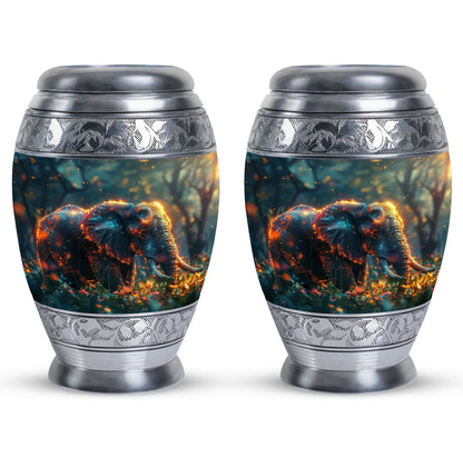 Personalized Elephant Cremation Urn for Women - 10-inch, 200 cu in - Yatskia