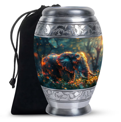 Personalized Elephant Cremation Urn for Women - 10-inch, 200 cu in - Yatskia