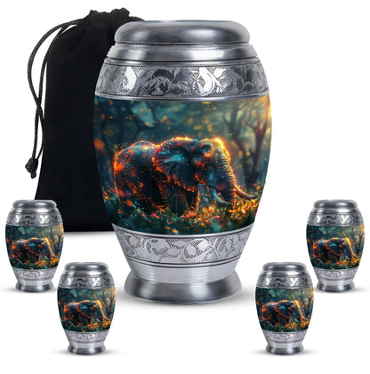 Personalized Elephant Cremation Urn for Women - 10-inch, 200 cu in - Yatskia