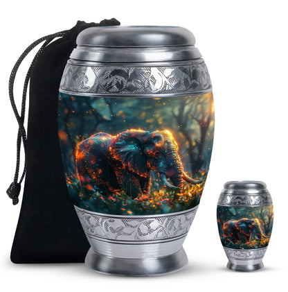 Personalized Elephant Cremation Urn for Women - 10-inch, 200 cu in - Yatskia