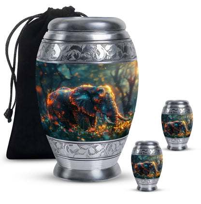 Personalized Elephant Cremation Urn for Women - 10-inch, 200 cu in - Yatskia