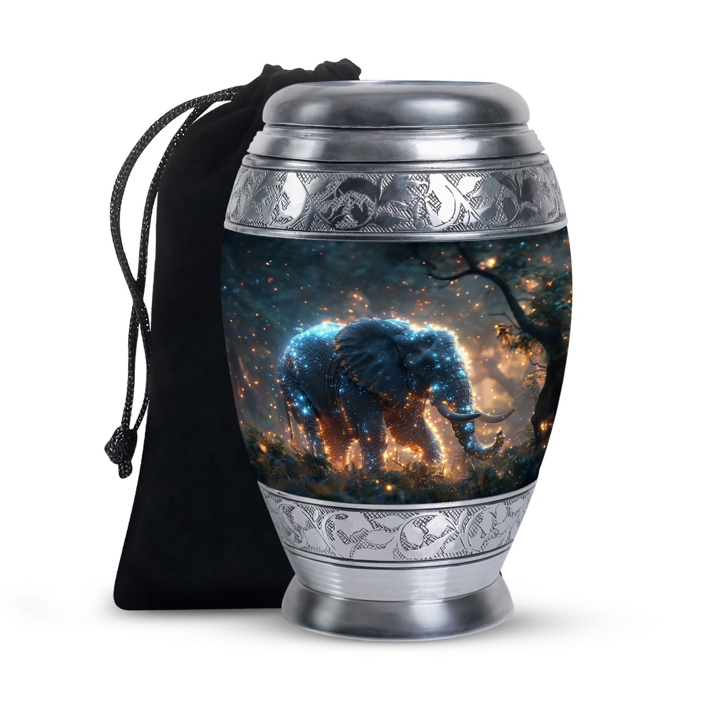 Personalized Elephant Cremation Urn for Men & Women - 10-inch, 200 cu in - Yatskia
