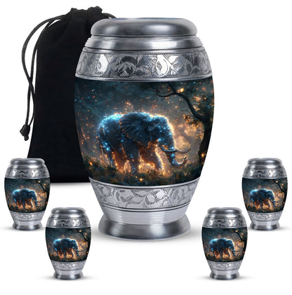 Personalized Elephant Cremation Urn for Men & Women - 10-inch, 200 cu in - Yatskia