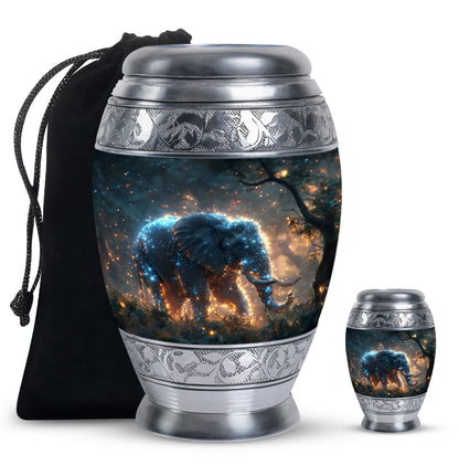 Personalized Elephant Cremation Urn for Men & Women - 10-inch, 200 cu in - Yatskia