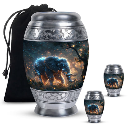 Personalized Elephant Cremation Urn for Men & Women - 10-inch, 200 cu in - Yatskia