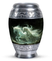 White Unicorn Black Urn - Cremation Urns For Adult Ashes Women