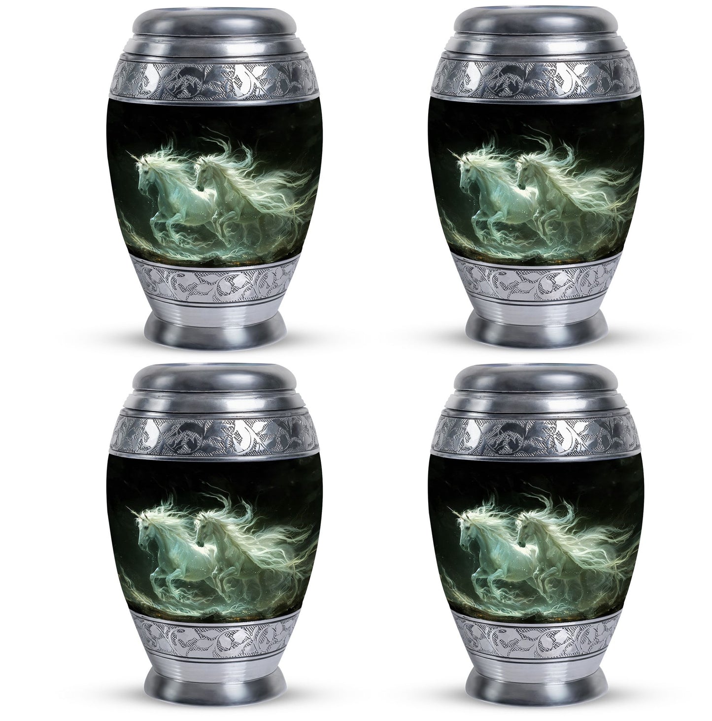 White Personalized White Cremation Urn for Adult - 10-inch, 200 cu in - Yatskia