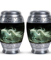 White Unicorn Black Urn - Cremation Urns For Adult Ashes Women