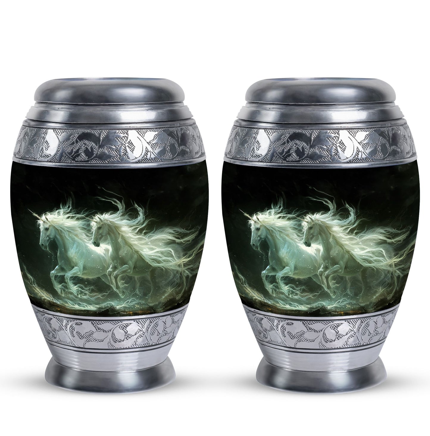 White Personalized White Cremation Urn for Adult - 10-inch, 200 cu in - Yatskia