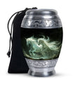 White Unicorn Black Urn - Cremation Urns For Adult Ashes Women