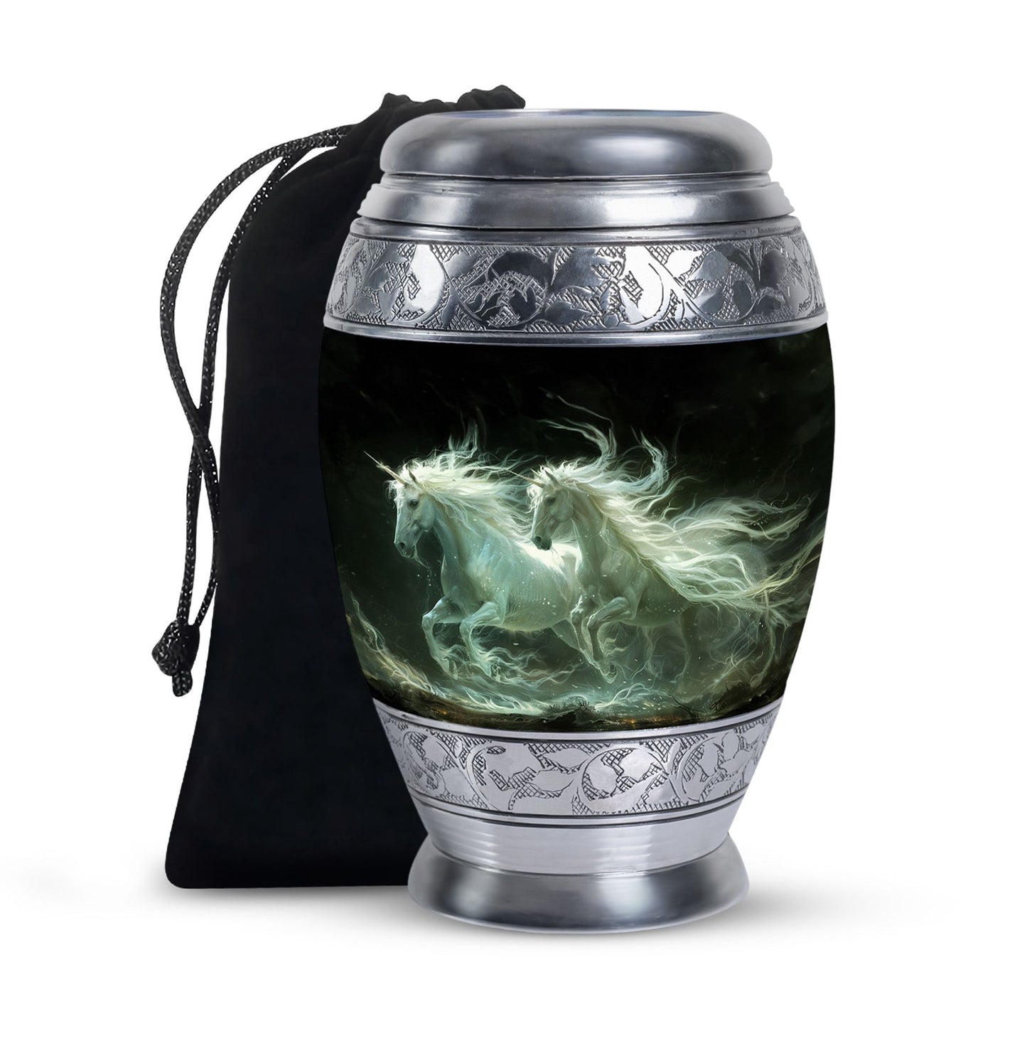 White Personalized White Cremation Urn for Adult - 10-inch, 200 cu in - Yatskia