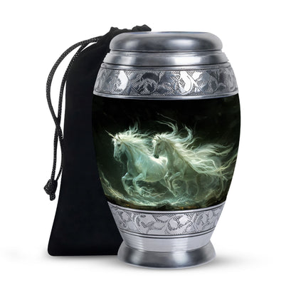 White Personalized White Cremation Urn for Adult - 10-inch, 200 cu in - Yatskia