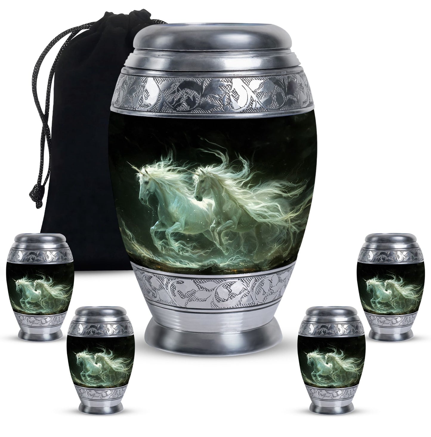 White Personalized White Cremation Urn for Adult - 10-inch, 200 cu in - Yatskia