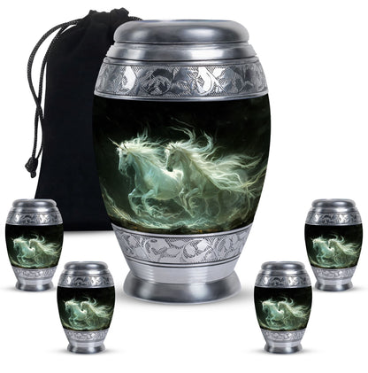 White Personalized White Cremation Urn for Adult - 10-inch, 200 cu in - Yatskia