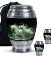 White Unicorn Black Urn - Cremation Urns For Adult Ashes Women