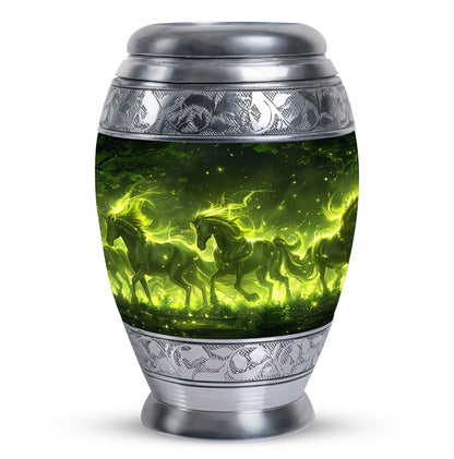 Green Personalized Unicorn Cremation Urn for Women - 10-inch, 200 cu in - Yatskia