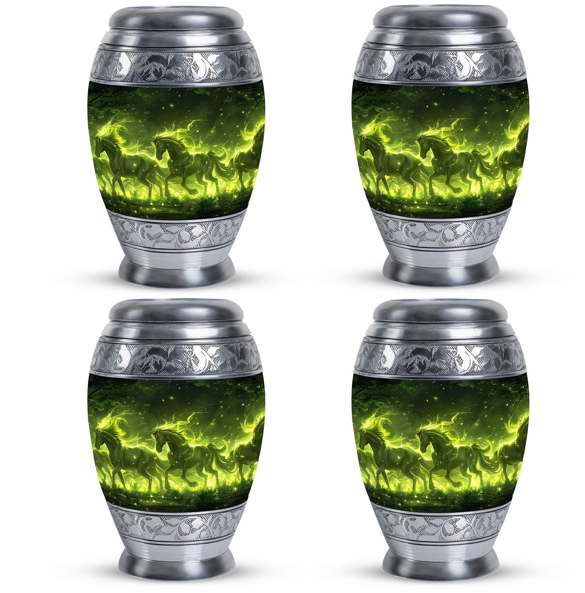 Majestic Green Unicorn Cremation Urn - Urns For Women Ashes