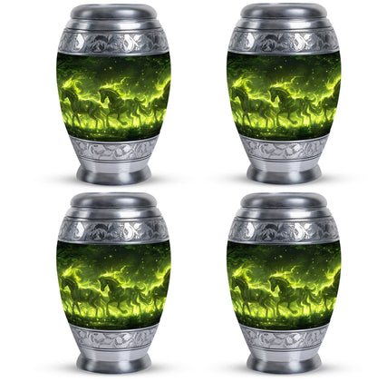 Green Personalized Unicorn Cremation Urn for Women - 10-inch, 200 cu in - Yatskia