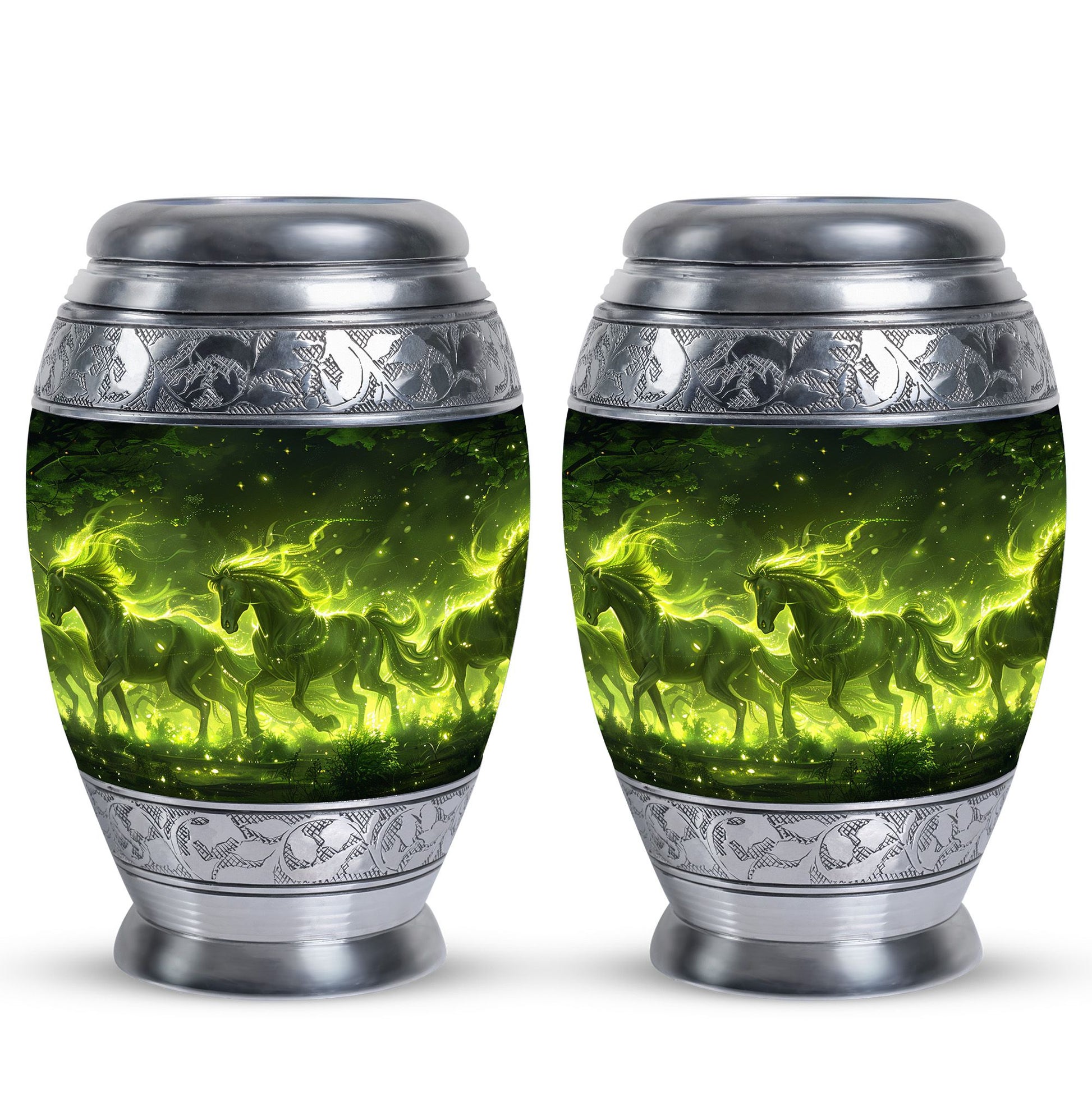 Majestic Green Unicorn Cremation Urn - Urns For Women Ashes