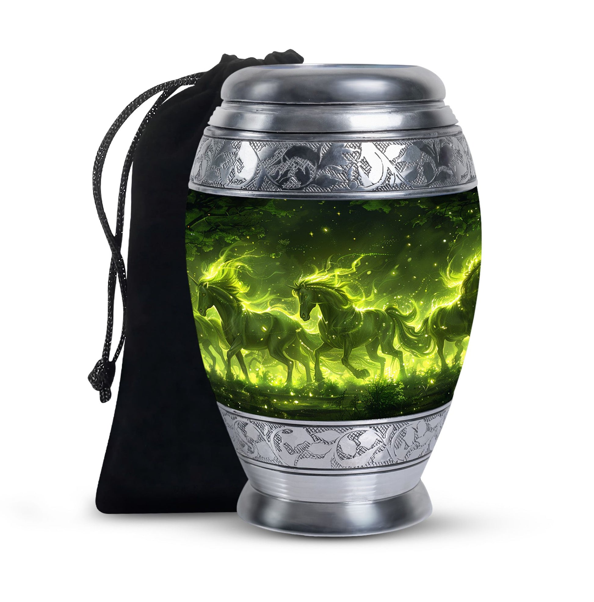 Majestic Green Unicorn Cremation Urn - Urns For Women Ashes