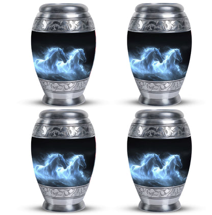 White Personalized Horse Cremation Urn for Human Ashes - 10-inch, 200 cu in - Yatskia
