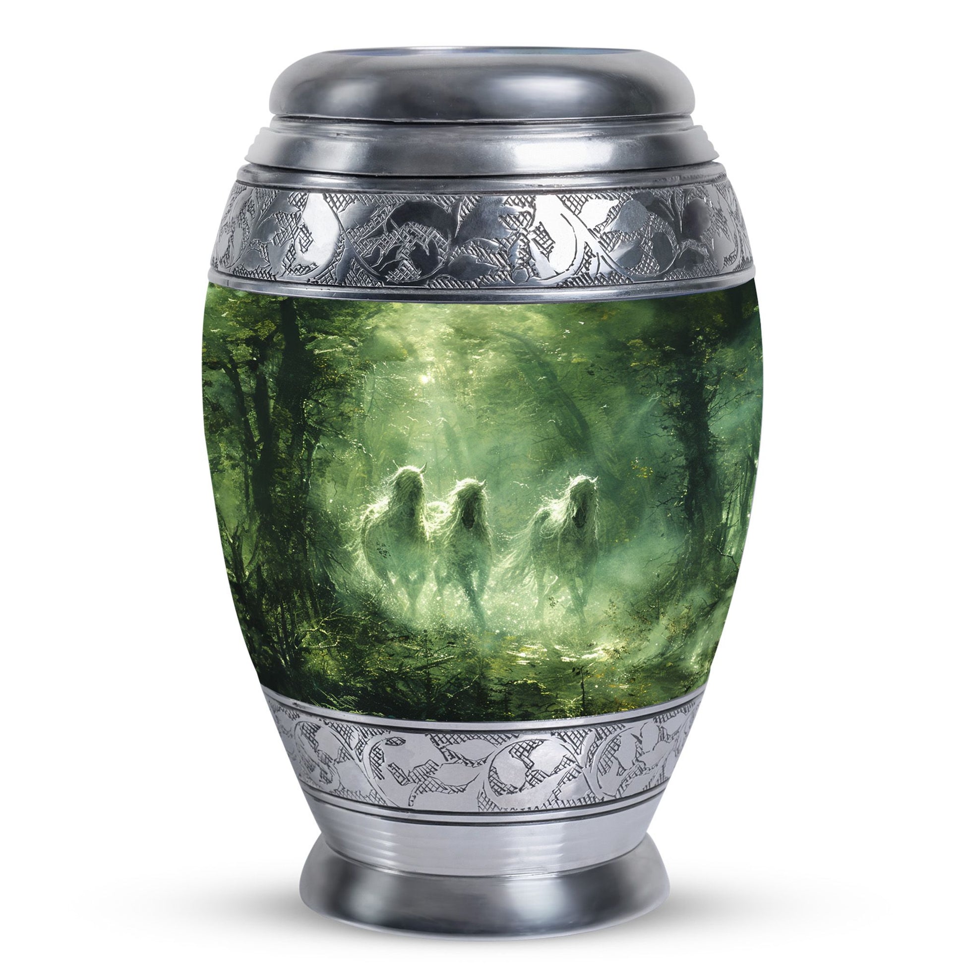 Unicorn In Forest Urn - Large Urn For Ashes For Women