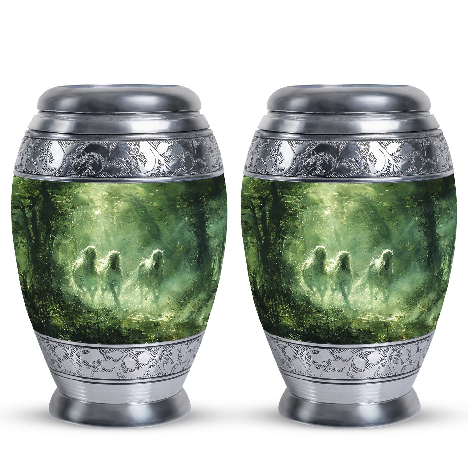 Unicorn In Forest Urn - Large Urn For Ashes For Women