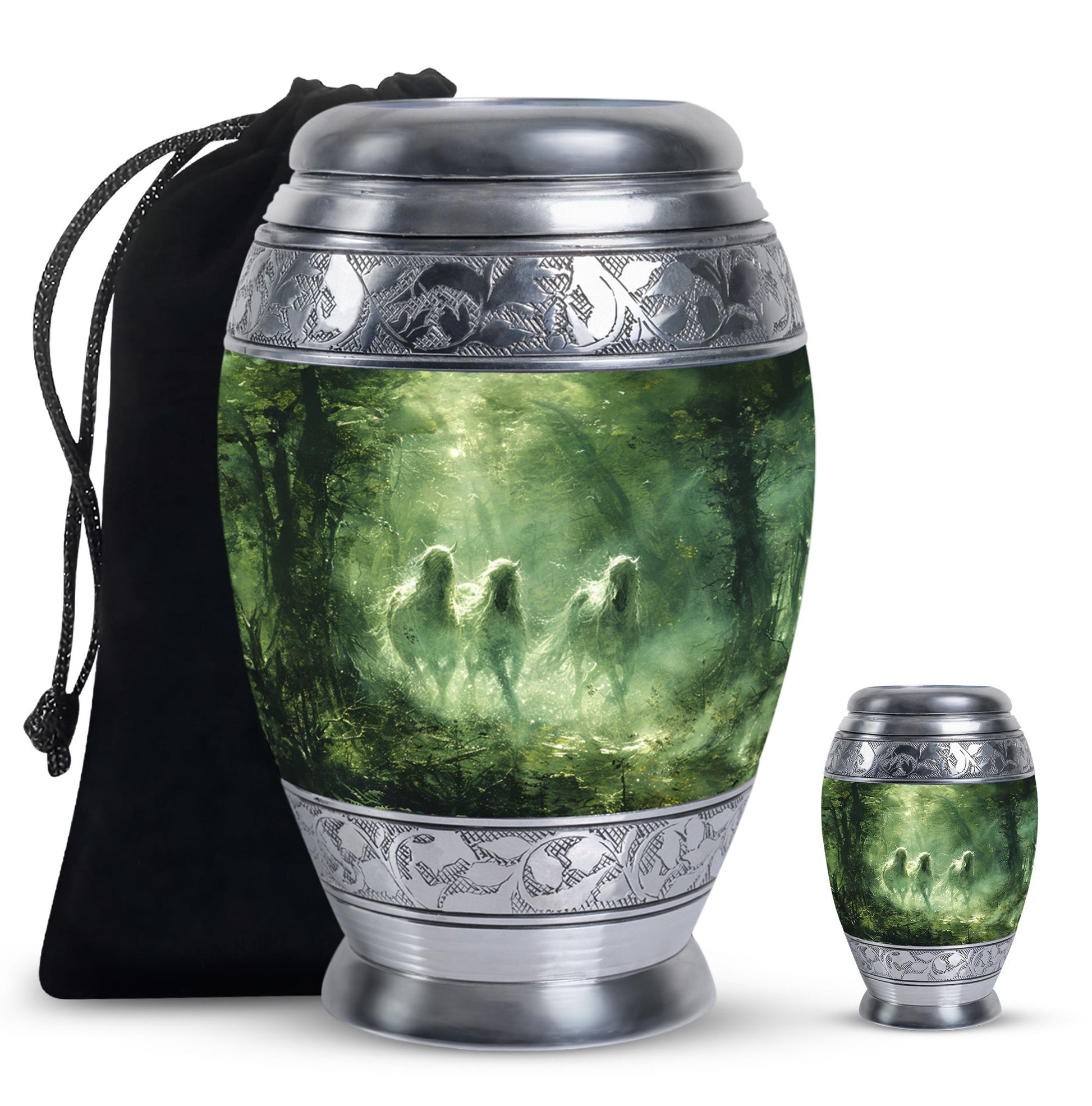 Unicorn In Forest Urn - Large Urn For Ashes For Women