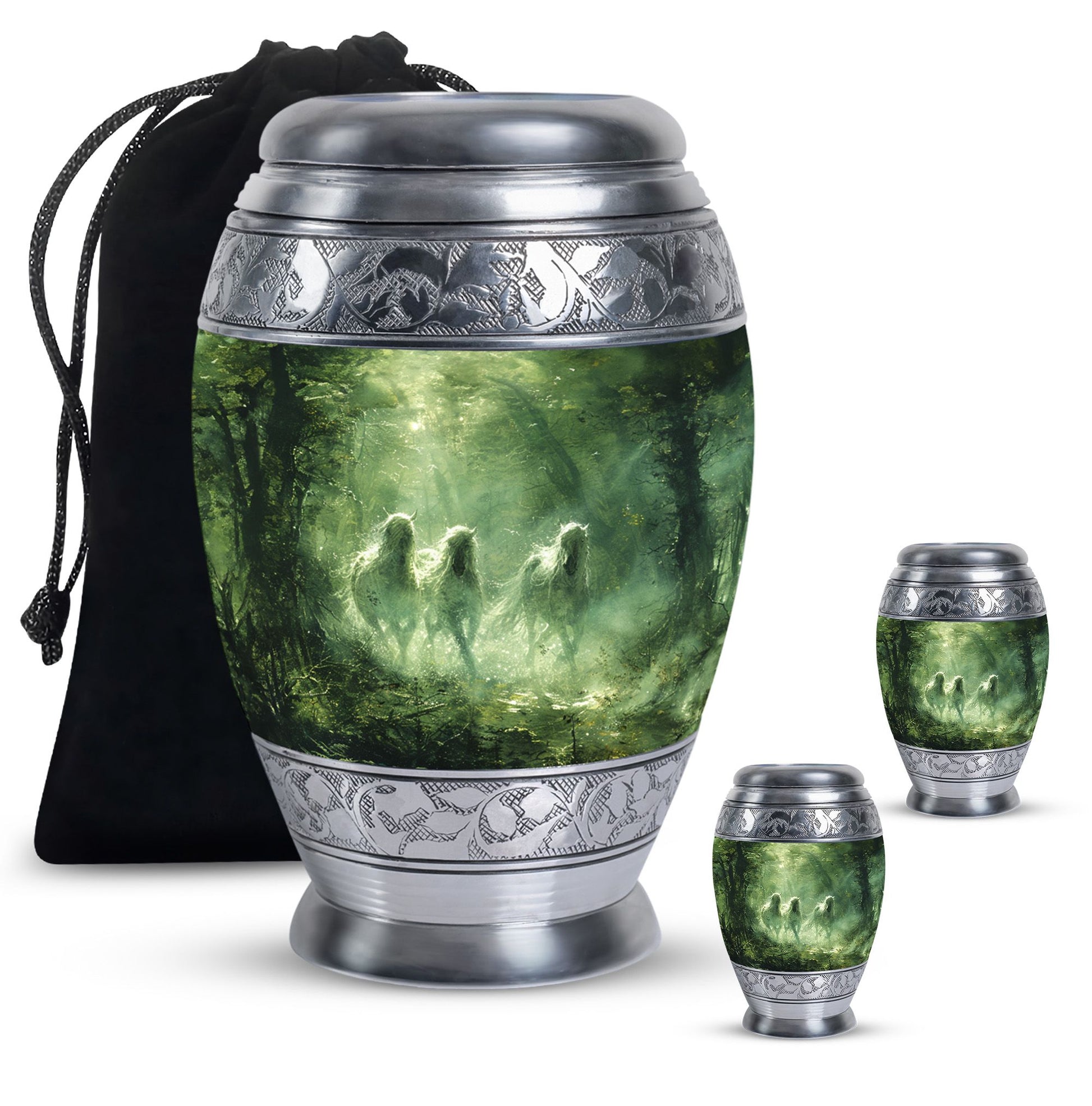 Unicorn In Forest Urn - Large Urn For Ashes For Women