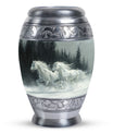 White Horse & Snow Urn - Urns For Human Ashes Adult Large